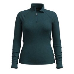 Smartwool Classic Thermal Merino Baselayer 1/4 Zip Top Women's in Twilight Blue Heather